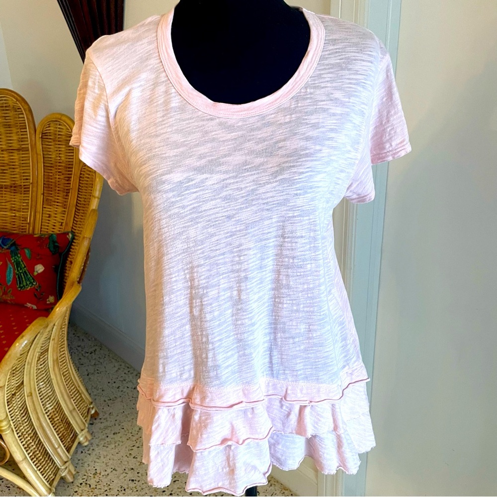Anthropologie WILT Pale Pink Knit Tee Shirt! Short Sleeves! Great Condition. Sm